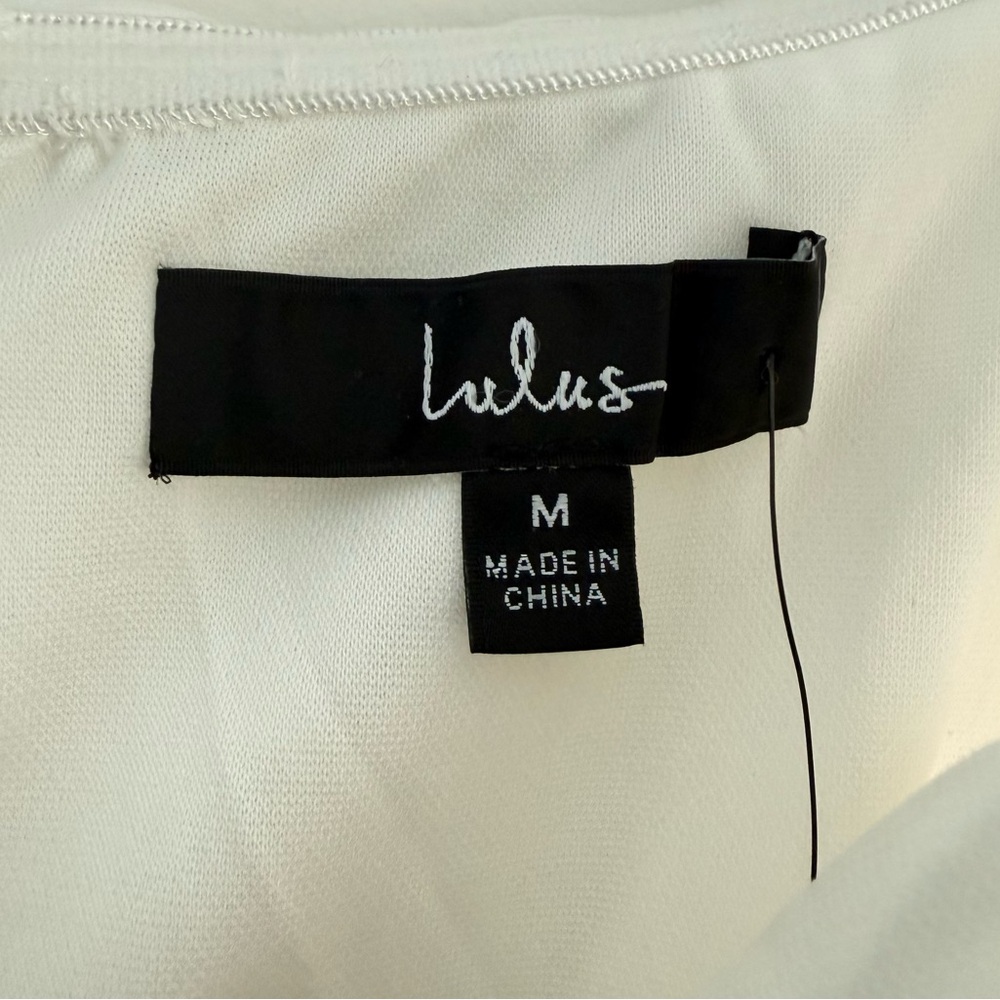 NWT Lulus Adoring Occasion White Strapless Wide-Leg Jumpsuit Size Medium - Picture 9 of 9